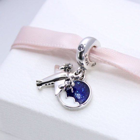 Pandora Propeller Plane Dangle Charm  Travel and Hobbies Sterling silver Pendant - Picture 1 of 5